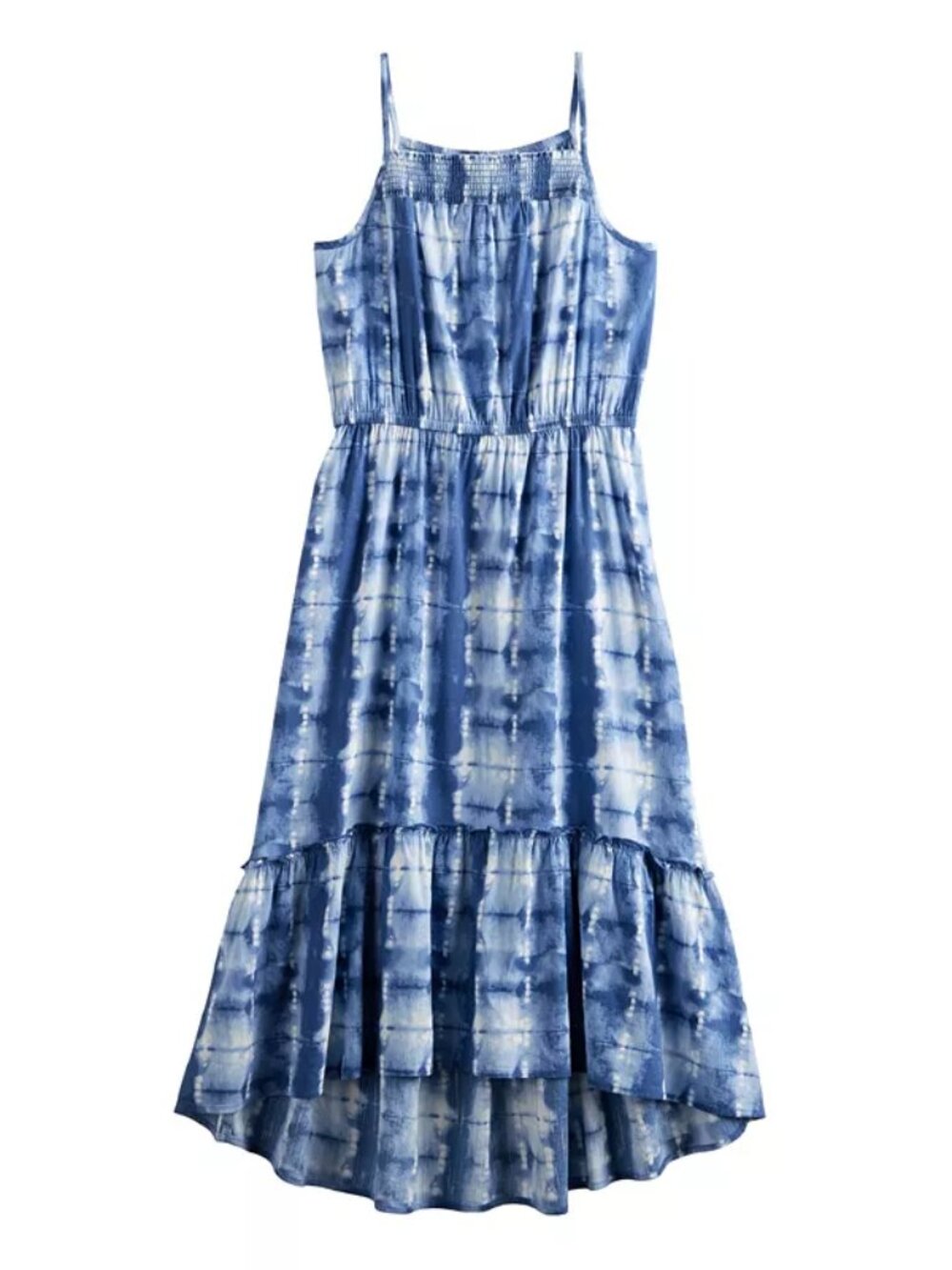 Girl's SO Smocked High Neck Spaghetti Strap Midi Dress - Indigo Dye - 16+ - NWT